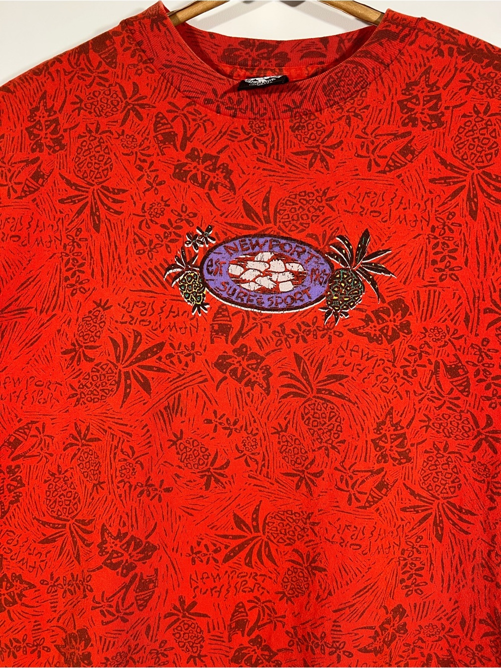 VTG 90s Newport Surf & Sport Hawaiian Skate Surfing AOP Shirt XL Single Stitch - Picture 8 of 16